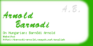 arnold barnodi business card