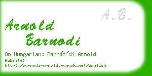 arnold barnodi business card